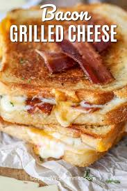 Herb chicken, texas toast, swiss and american cheese, tomato, bacon and herb dressing. Bacon Grilled Cheese Spend With Pennies