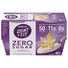 zero sugar fat free vanilla yogurt cup
