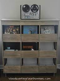 vinyl record storage cabinet ana white