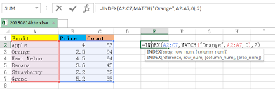 how to look for a value in a list in excel