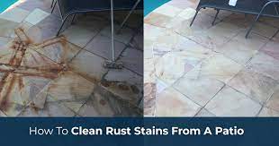 how to clean rust stains from a patio