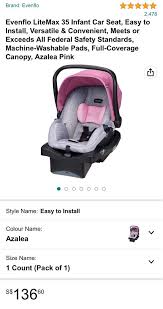Evenflo Litemax Infant Car Seat Babies
