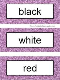 French Color Words Pocket Chart Cards And Worksheets Français Light Purple