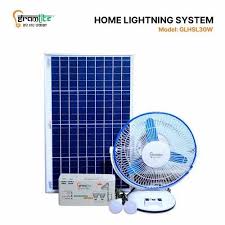 solar home lighting system with fan at