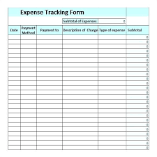 Expenses Record Template Tracking Spreadsheet Excel Expense