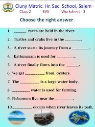 All types questions other contents: Class 2 Evs 3 Sea Rivers Worksheet