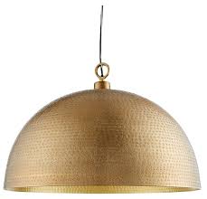 Rodan Hammered Brass Metal Dome Pendant Light Decorist