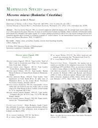 pdf microtus miurus rodentia cricetidae