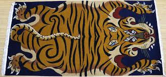 hand knotted tiger carpet blue