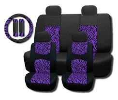 Purple Zebra 11pc Seat Covers