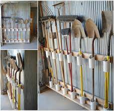 garden tool rack garage organization