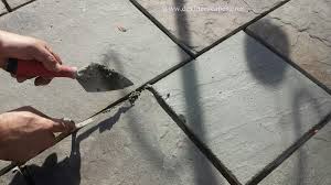 replacing the cement between flagstones