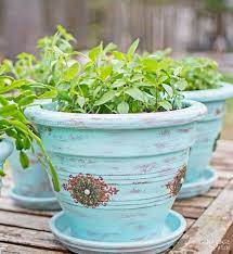 Refinishing Old Flower Pots The