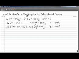 Write A Hyperbola In Standard Form