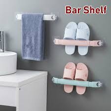 bathroom telescopic towel bar shelf