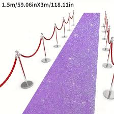 shiny purple wedding carpet runway