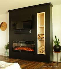 modern diy electric fireplace wall