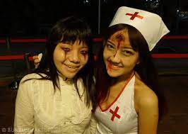 the undead halloween zombie nurse and