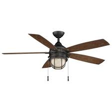 15 best of outdoor ceiling fans with lights at home depot. Hampton Bay Seaport 52 In Led Indoor Outdoor Natural Iron Ceiling Fan With Light Kit Al634 Ni The Home Depot