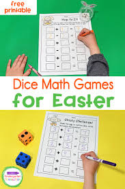 free dice math games for easter