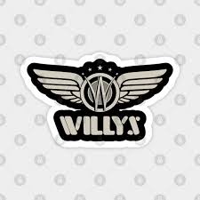 Willys Eagle Wings - White - Jeep Willys - Magnet | TeePublic