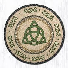 celtic trinity knot round braided rug