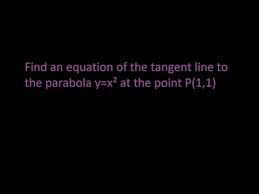 Tangent Line To The Parabola Y X²
