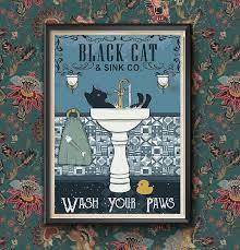 Paws Poster Bathroom Decoration Print