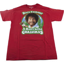 Details About Bob Ross Have Yourself A Happy Little Christmas T Shirt Adult M 2xl Red