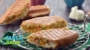 Grilled peach sandwich with basil. Cream Cheese Veg Panini By Tarla Dalal Youtube