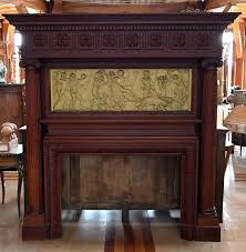 Important Mahogany Castle Fireplace