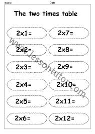 multiplication times tables worksheets