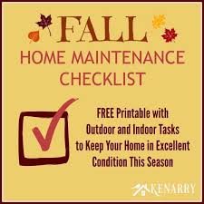Fall Home Maintenance Checklist Free Printable