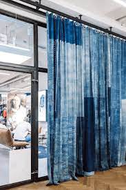 indigo patchwork curtains blue print