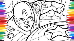 With this captain america coloring pages printable, you can assist your kids to learn about colors. How To Draw Captain America For Kids Marvel Avengers Captain America Coloring Pages For Kids Youtube