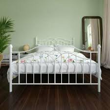 Full Queen King Size White Finish Metal