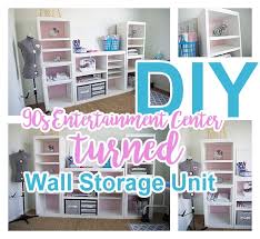 If you have more than one piece of furniture that you can use in your craft room, you can make them look cohesive. Diy Craft Room Wall Storage Organizer Unit Furniture Makeover Project Tutorial From A 90s Oak Entertainment Center Dreaming In Diy