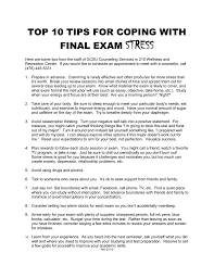 tips for coping with final exam