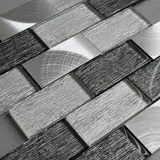 Portland Grey Glass Brick Tile Mosaic