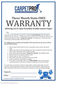 our guarantees to you carpet pro