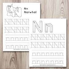 free printable letter n tracing