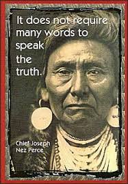 It does not require many words to speak the truth.&quot; - Chief Joseph ... via Relatably.com
