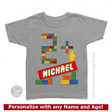 Lego Personalized Birthday Kids T Shirt