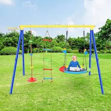 Tiramisubest 4 In 1 Outdoor Swing Set