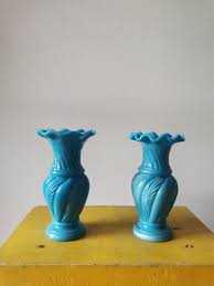 A Pair Of Vintage Milk Glass Vases