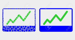 Dot And Flat Stocks Chart Icons Vector Mosaic Of Stocks Chart