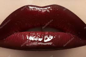 close up of woman s lips with bright