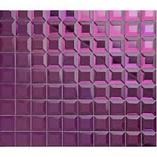 Purple Crystal Glass Mosaic Tile Mirror