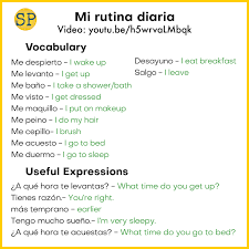 spanish daily routines and reflexive