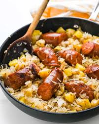 kielbasa and sauer skillet dinner